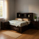 Queen Bedroom Set in Black & Nickel Wood – 2 Piece Set with Nightstand