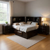 Queen Bedroom Set in Black & Nickel Wood – 2 Piece Set with Nightstand