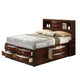 Queen Bedroom Set, Cherry Brown, Nickel Wood, 2 Piece Set with Nightstand