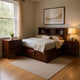 Queen Bedroom Set, Cherry Brown, Nickel Wood, 2 Piece Set with Nightstand
