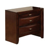 Queen Bedroom Set, Cherry Brown, Nickel Wood, 3 Piece Set with 2 Nightstands