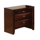 Queen Bedroom Set, Cherry Brown, Nickel Wood, 3 Piece Set with 2 Nightstands