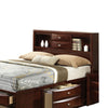 Queen Bedroom Set, Cherry Brown, Nickel Wood, 3 Piece Set with 2 Nightstands