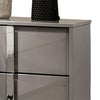 Queen Bedroom Set, Light Taupe, Chrome Silver Wood, 3 Piece Set with 2 Nightstands
