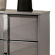 Queen Bedroom Set, Light Taupe, Chrome Silver Wood, 3 Piece Set with 2 Nightstands