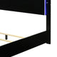 Queen Bedroom Set, Piano Black, Chrome, Chrome Silver Wood, 3 Piece Set with 2 Nightstands