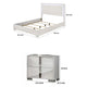 Queen Bedroom Set, White, Chrome, Chrome Silver Wood, 2 Piece Set with Nightstand