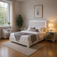 Queen Bedroom Set, White, Chrome, Chrome Silver Wood, 2 Piece Set with Nightstand