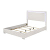 Queen Bedroom Set, White, Chrome, Chrome Silver Wood, 3 Piece Set with 2 Nightstands