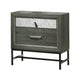 Queen Bedroom Set, Gray, Silver, Black Wood, 2 Piece Set with Nightstand