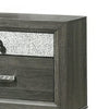 Queen Bedroom Set, Gray, Silver, Black Wood, 3 Piece Set with 2 Nightstands