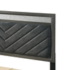 Queen Bedroom Set, Gray, Silver, Black Wood, 3 Piece Set with 2 Nightstands