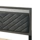 Queen Bedroom Set, Gray, Silver, Black Wood, 3 Piece Set with 2 Nightstands