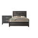 Queen Bedroom Set, Gray, Black Wood, 2 Piece Set with Nightstand