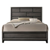 Queen Bedroom Set, Gray, Black Wood, 2 Piece Set with Nightstand