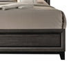 Queen Bedroom Set, Gray, Black Wood, 3 Piece Set with 2 Nightstands