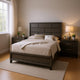 Queen Bedroom Set, Gray, Black Wood, 3 Piece Set with 2 Nightstands