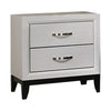 Queen Bedroom Set, White, Black, Nickel Wood, 2 Piece Set with Nightstand