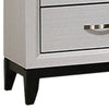 Queen Bedroom Set, White, Black, Nickel Wood, 3 Piece Set with 2 Nightstands