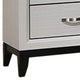 Queen Bedroom Set, White, Black, Nickel Wood, 3 Piece Set with 2 Nightstands
