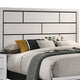 Queen Bedroom Set, White, Black, Nickel Wood, 3 Piece Set with 2 Nightstands
