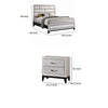 Queen Bedroom Set, White, Black, Nickel Wood, 3 Piece Set with 2 Nightstands