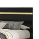 Queen Bedroom Set, Black, Gold Wood, 2 Piece Set with Nightstand