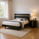 Queen Bedroom Set, Black, Gold Wood, 2 Piece Set with Nightstand