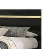 Queen Bedroom Set, Black, Gold Wood, 3 Piece Set with 2 Nightstands
