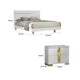 Queen Bedroom Set, White, Gold Wood, 2 Piece Set with Nightstand