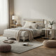 Queen Bedroom Set, White, Gold Wood, 2 Piece Set with Nightstand