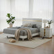 Queen Bedroom Set, White, Gold Wood, 2 Piece Set with Nightstand