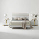 Queen Bedroom Set, White, Gold Wood, 3 Piece Set with 2 Nightstands
