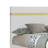 Queen Bedroom Set, White, Gold Wood, 3 Piece Set with 2 Nightstands