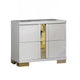Queen Bedroom Set, White, Gold Wood, 3 Piece Set with 2 Nightstands