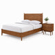 Queen Bedroom Set, Walnut Brown, Nickel Wood, 2 Piece Set with Nightstand