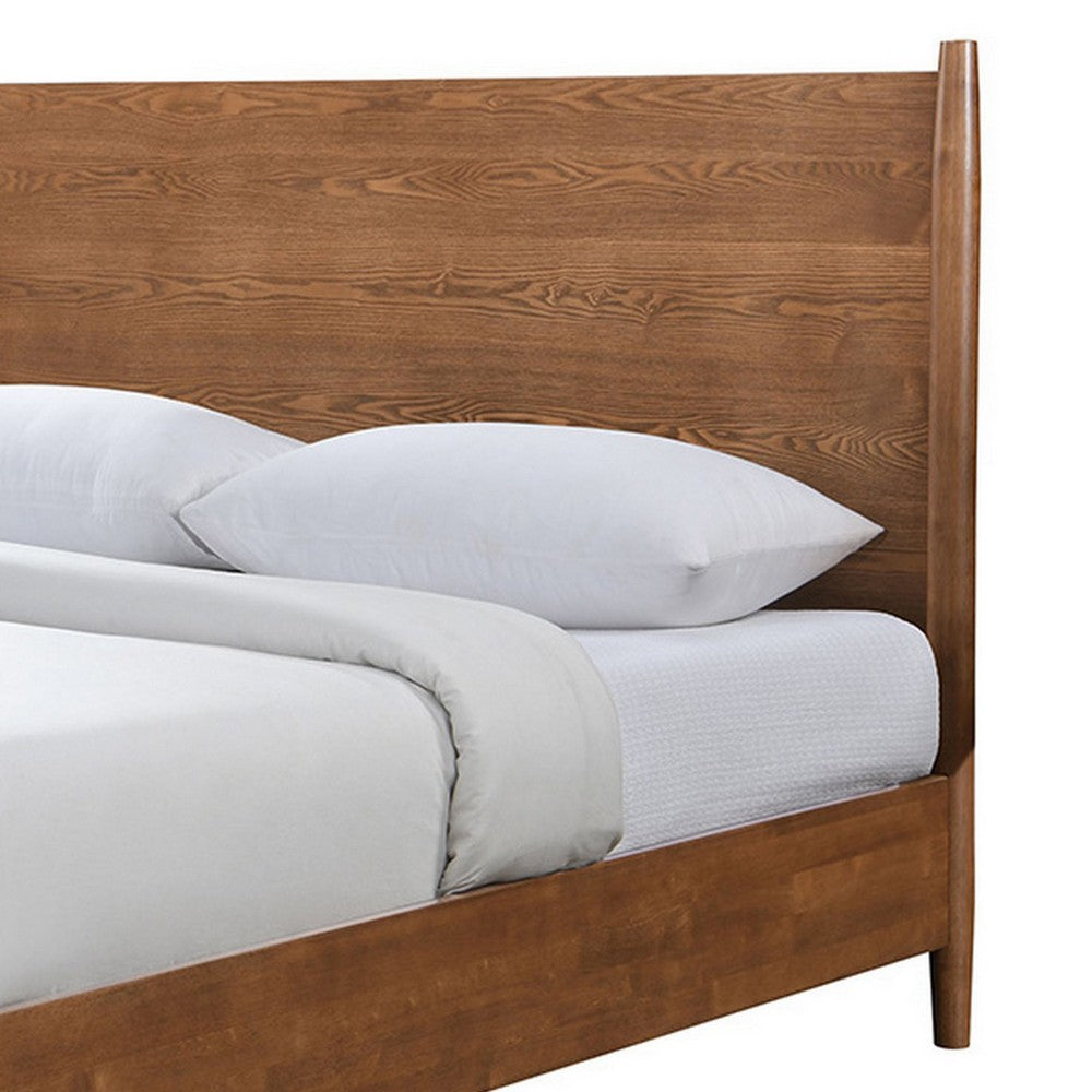 Queen Bedroom Set, Walnut Brown, Nickel Wood, 2 Piece Set with Nightstand