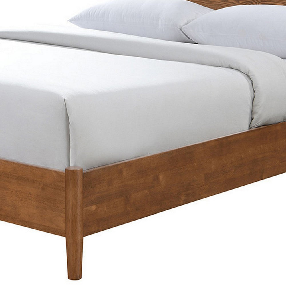 Queen Bedroom Set, Walnut Brown, Nickel Wood, 2 Piece Set with Nightstand
