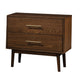 Queen Bedroom Set, Walnut Brown, Nickel Wood, 2 Piece Set with Nightstand