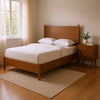 Queen Bedroom Set, Walnut Brown, Nickel Wood, 2 Piece Set with Nightstand