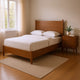 Queen Bedroom Set, Walnut Brown, Nickel Wood, 2 Piece Set with Nightstand