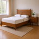 Queen Bedroom Set, Walnut Brown, Nickel Wood, 2 Piece Set with Nightstand