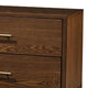 Queen Bedroom Set, Walnut Brown, Nickel Wood, 3 Piece Set with 2 Nightstands