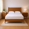 Queen Bedroom Set, Walnut Brown, Nickel Wood, 3 Piece Set with 2 Nightstands