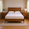 Queen Bedroom Set, Walnut Brown, Nickel Wood, 3 Piece Set with 2 Nightstands