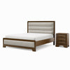 Queen Bedroom Set, Brown, Bronze, Light Gray Wood, 2 Piece Set with Nightstand