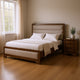 Queen Bedroom Set, Brown, Bronze, Light Gray Wood, 2 Piece Set with Nightstand