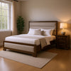 Queen Bedroom Set, Brown, Bronze, Light Gray Wood, 2 Piece Set with Nightstand