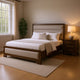 Queen Bedroom Set, Brown, Bronze, Light Gray Wood, 2 Piece Set with Nightstand