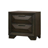 Queen Bedroom Set, Espresso Brown, Nickel Wood, 2 Piece Set with Nightstand